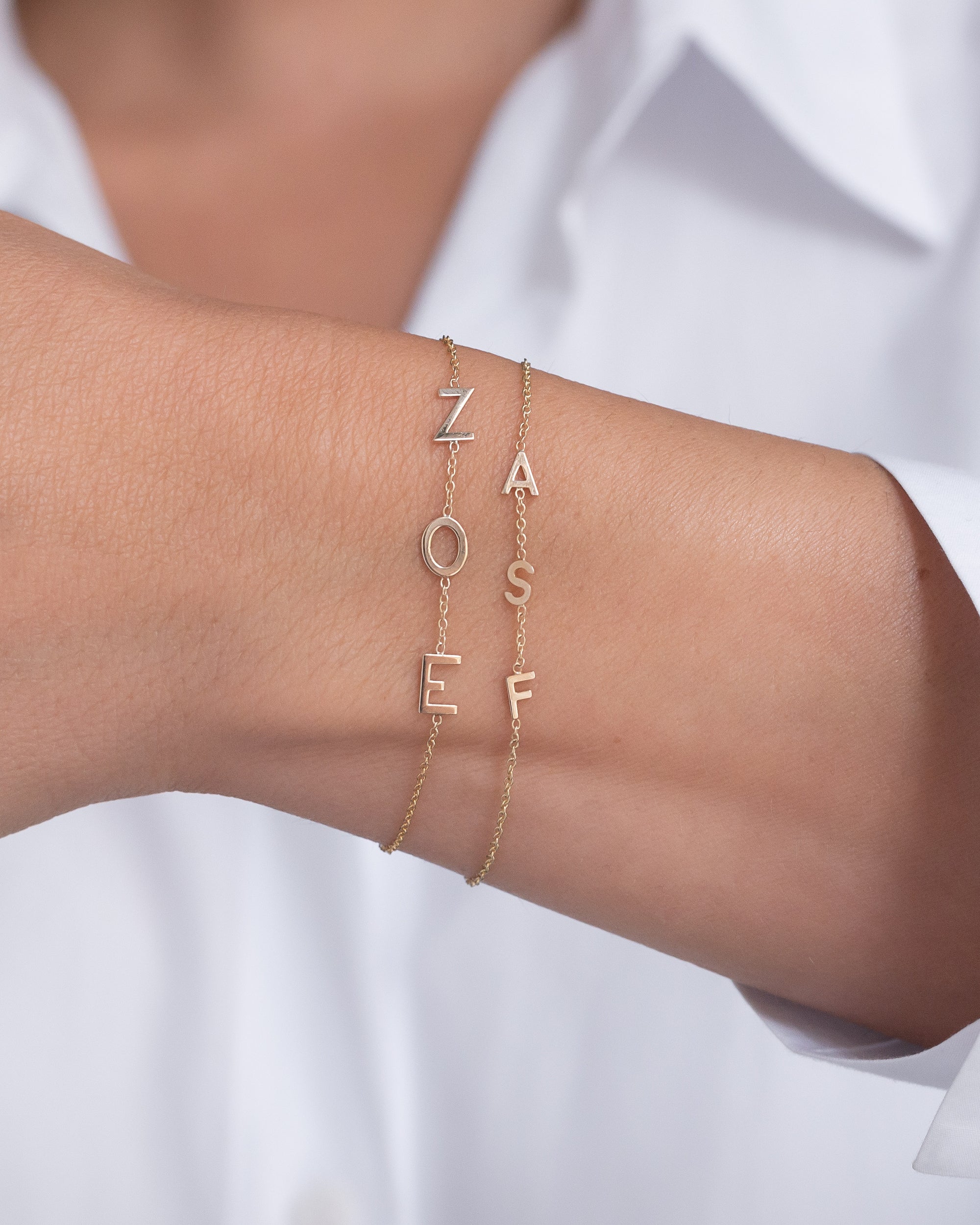 Mini Diamond Initial Bracelet - Zoe Lev Jewelry