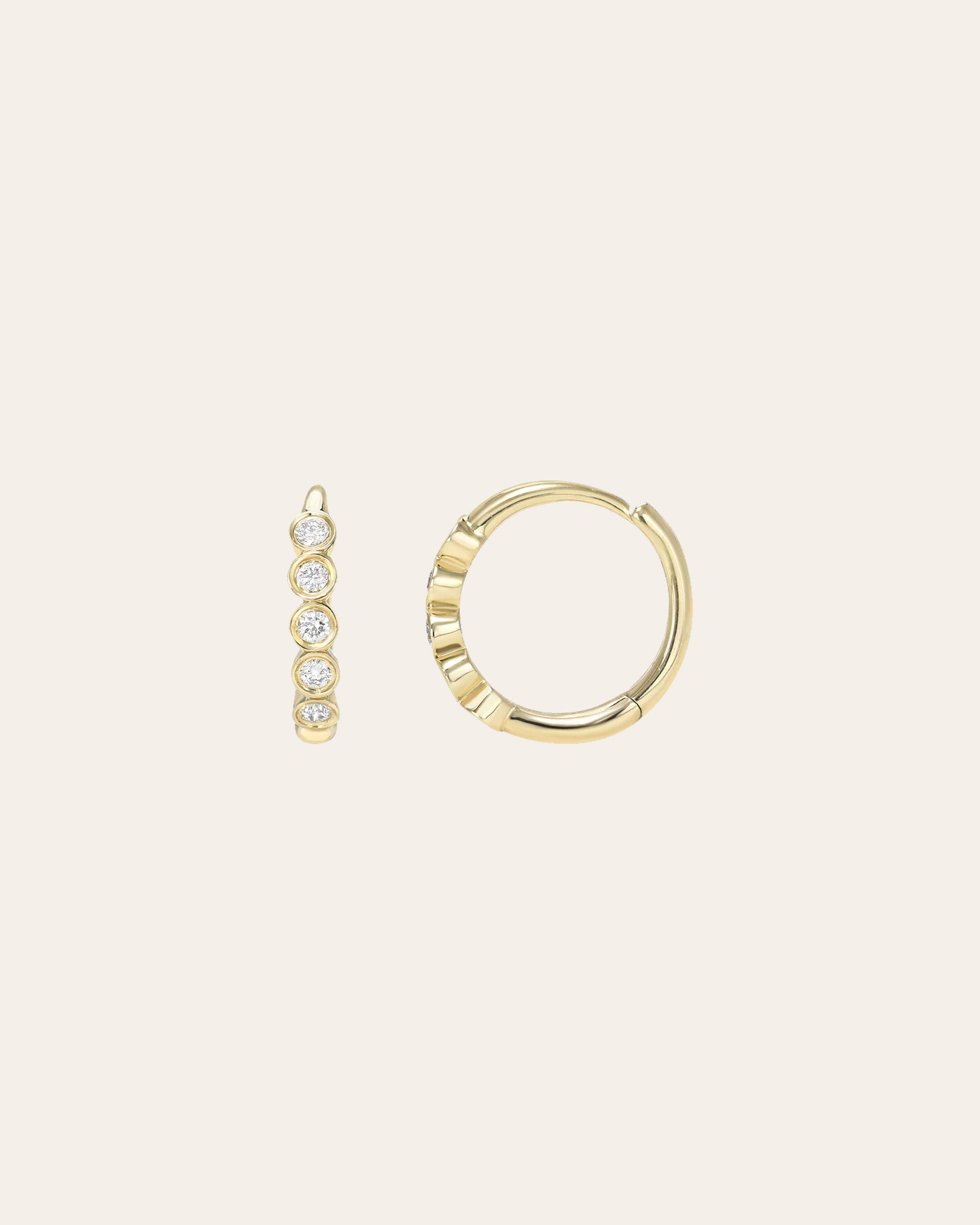 MF024890-14Y-14K Yellow Gold Small Staple Stud Earrings, 0.01Cttw-SVS Fine  Jewelry