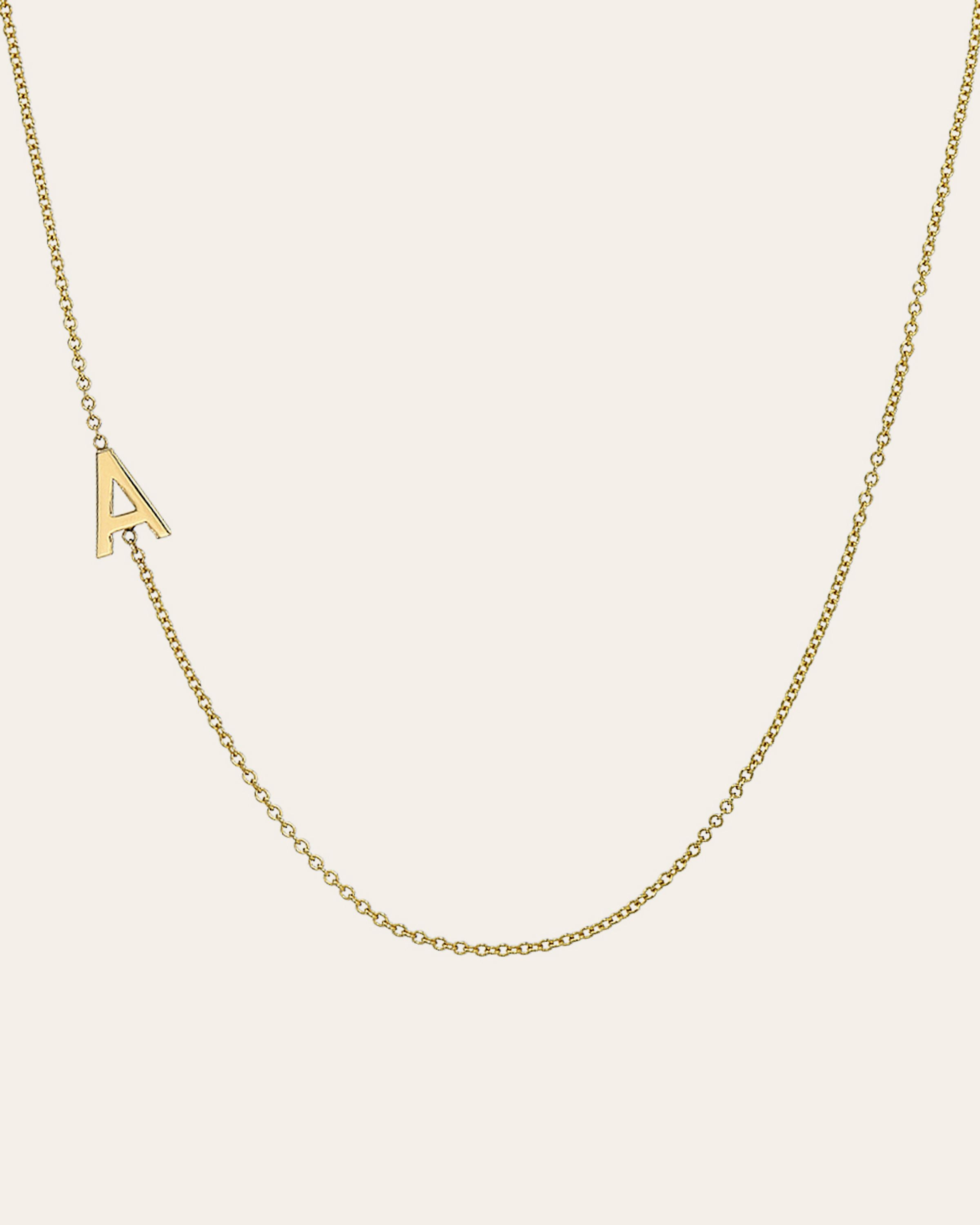 Image of 14k Gold Asymmetrical Initial Necklace
