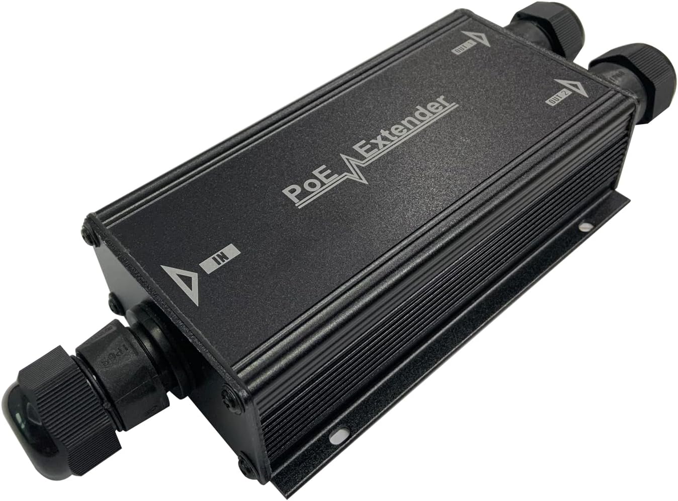 2 Channel Gigabit PoE+ Extender Outdoor, 2 Port PoE Out, IP67 Waterproof, 10/100/1000Mbps, Wall-Mount, Comply with IEEE 802.3af/at/bt, PoE Repeater/Amplifier/Booster for IP Cameras, VoIP Phone