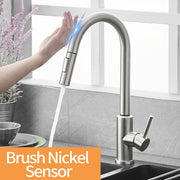 Nickel Sensor Kitchen Faucets | Pull out kitchen sink Sensor | Touchless Kitchen Faucet | Gadgets Angels
