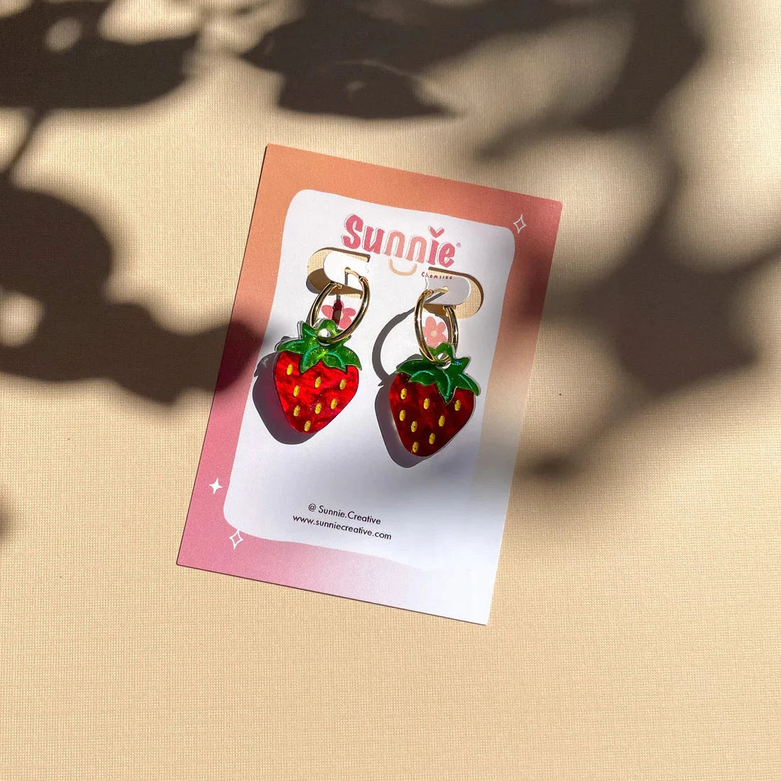 Mini Strawberry Dangle Earrings