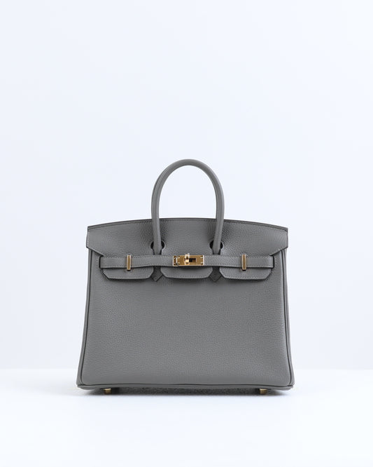 Hermes Birkin 25 Gris Meyer Togo Gold Hardware