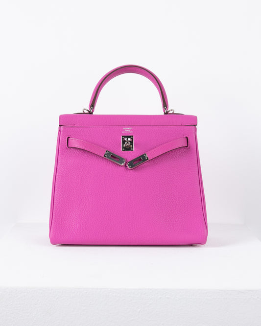 Hermes Kelly 20 Mini Sellier Bag 5P Pink Matte Alligator Palladium Lim –  Mightychic