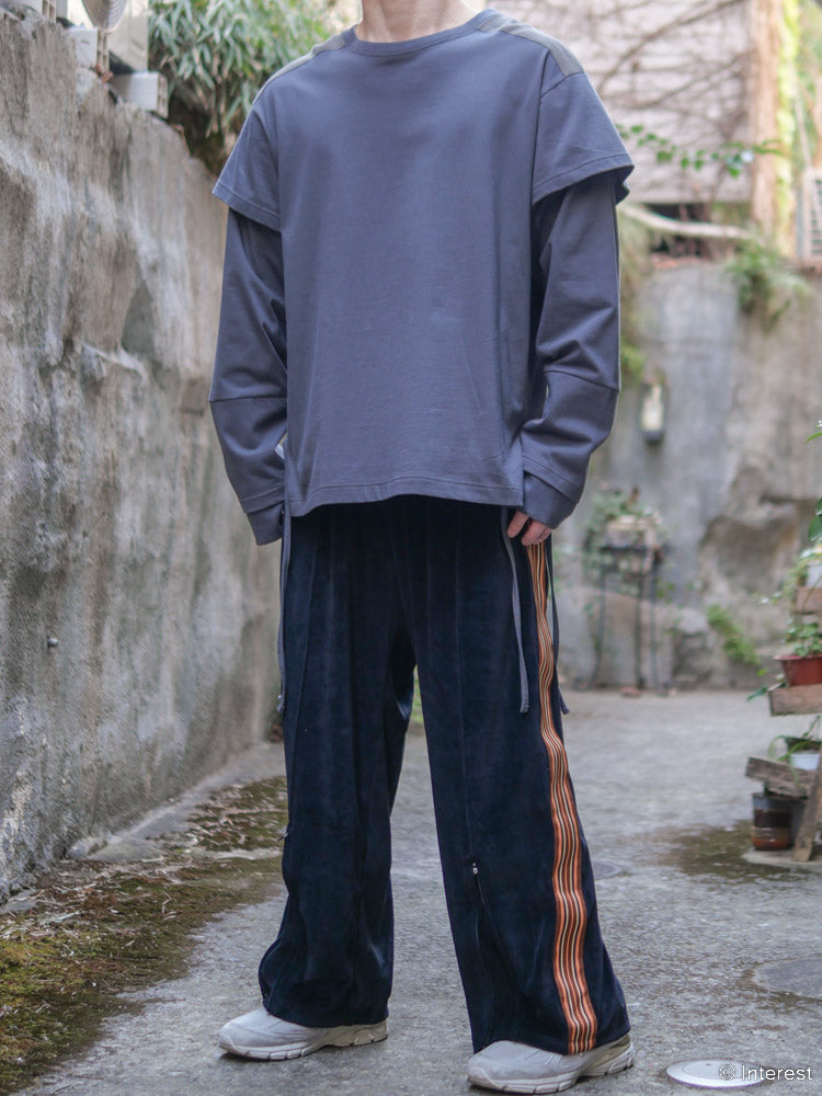 メール便可/取り寄せ Leh レー Wide Track Pants Black ワイドトラック