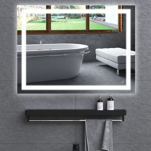 （Photo of the LED mirror, with the white LED light on. From Hauschen Home Website）