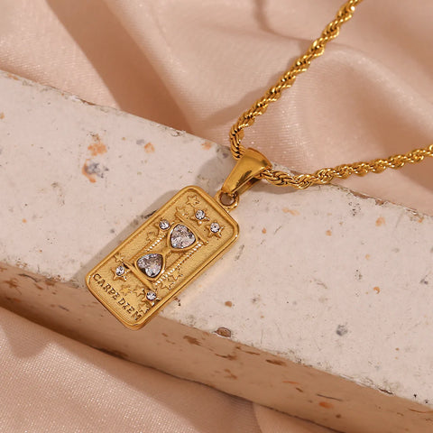 Carpe Diem - Tarot card 18k Necklace