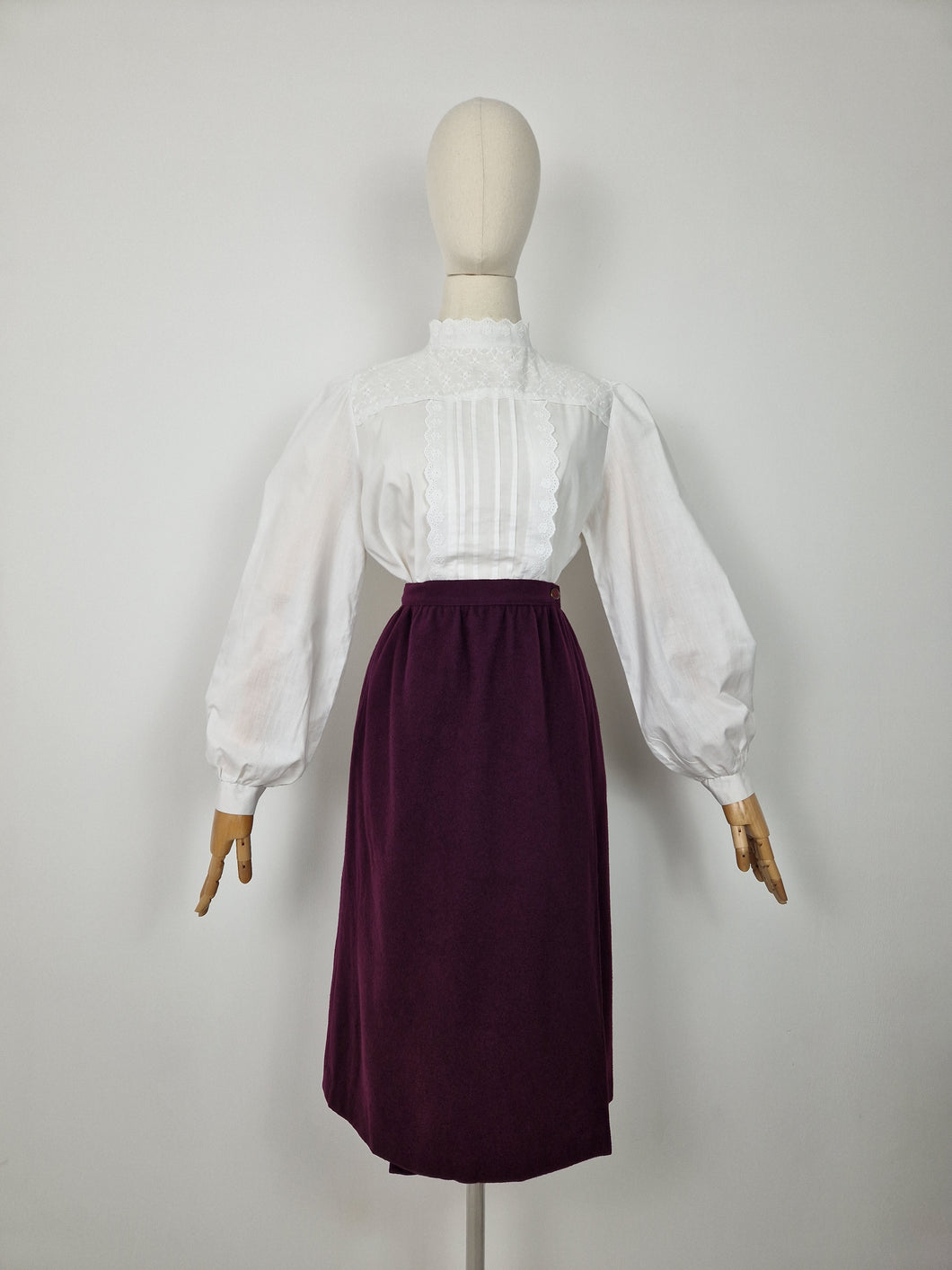 Vintage 70s plum wrap skirt
