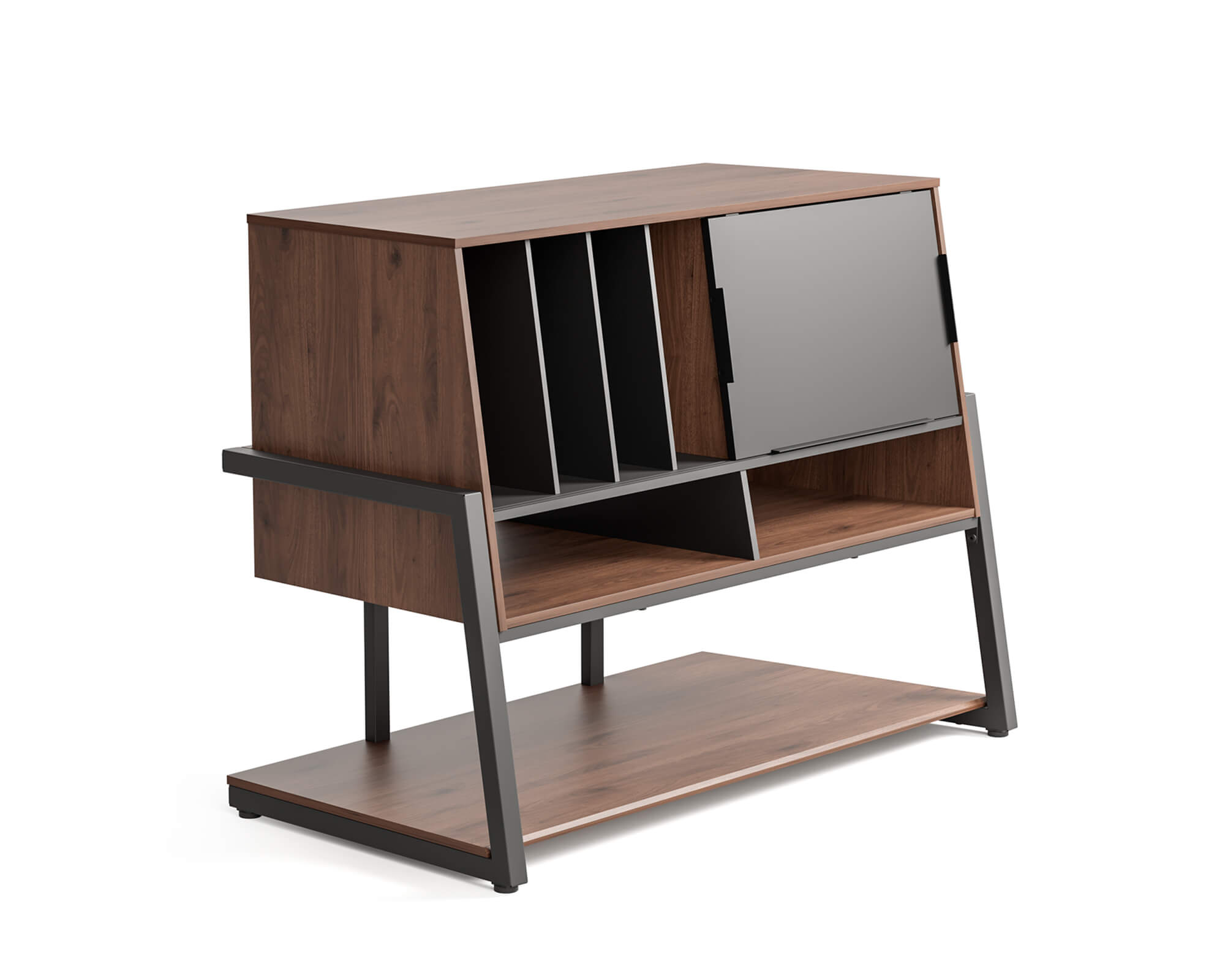 mobile giradischi in legno, include 120 dischi