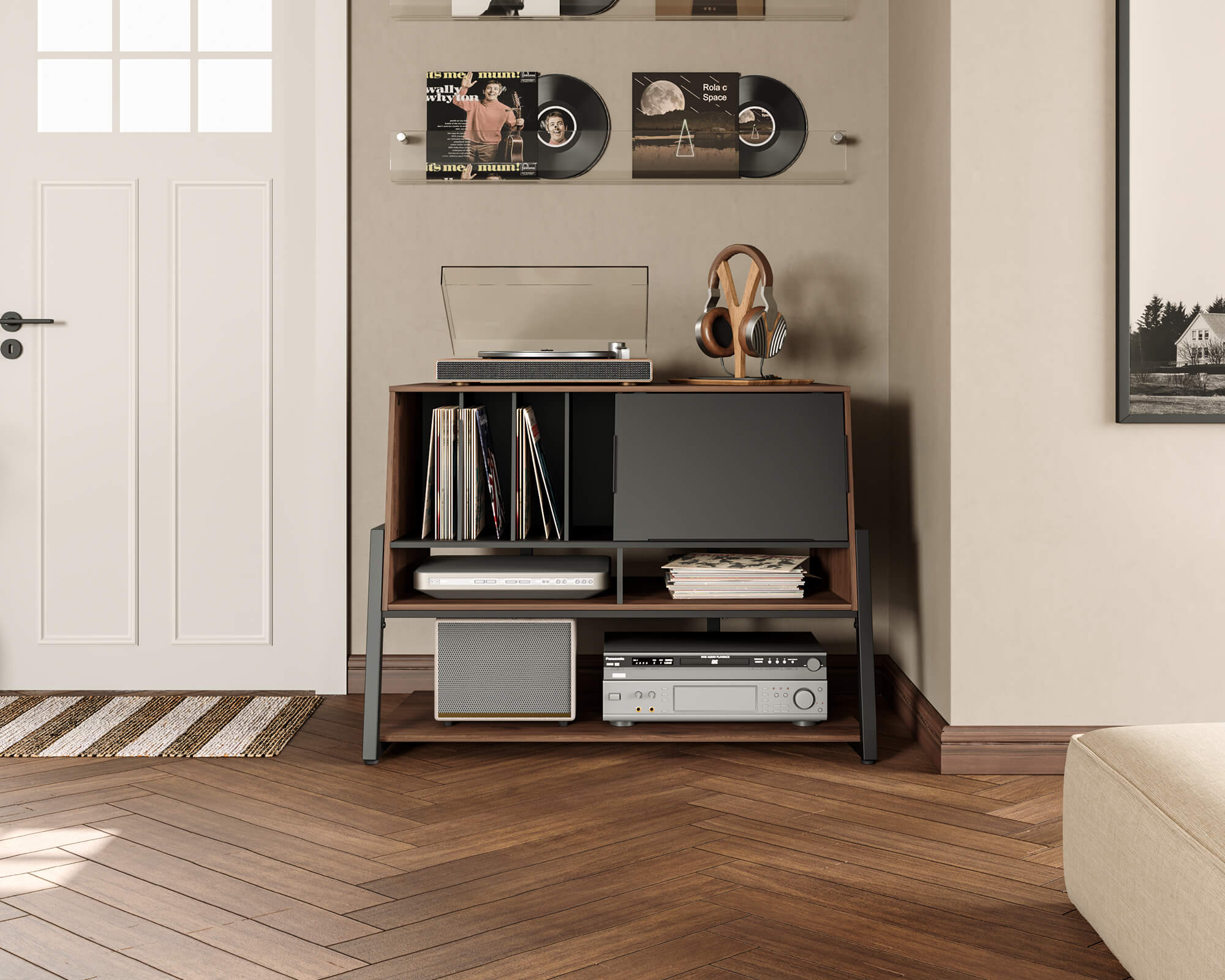 Noce Mobile Giradischi può contenere fino a 120 dischi in vinile