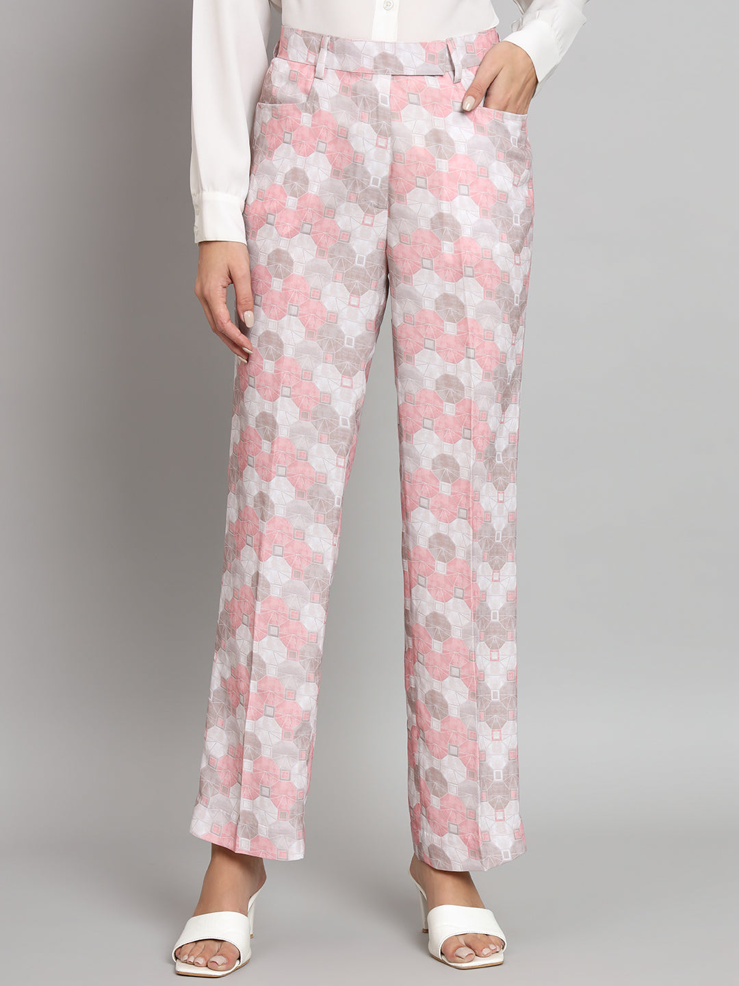Stretch Regular Fit Trouser- Baby Pink