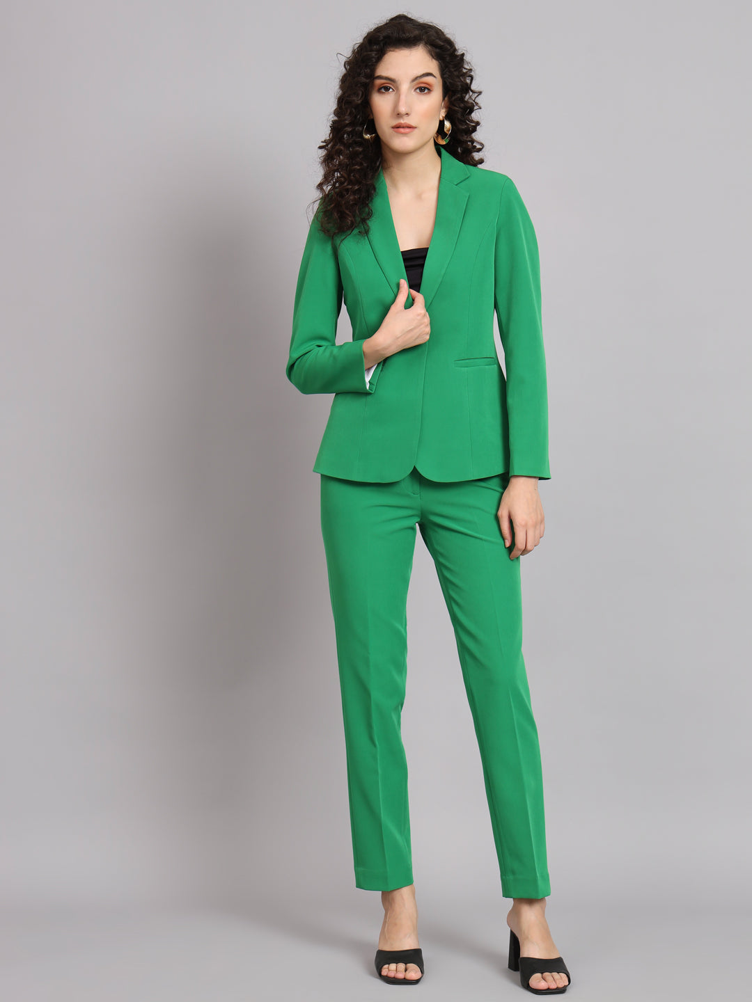  CHARMMODE Women's Suit Set Shawl Neck Open Front Blazer & Pants  Suit Women's Suit Set Formal (Color : Green, Size : Large) : Clothing,  Shoes & Jewelry