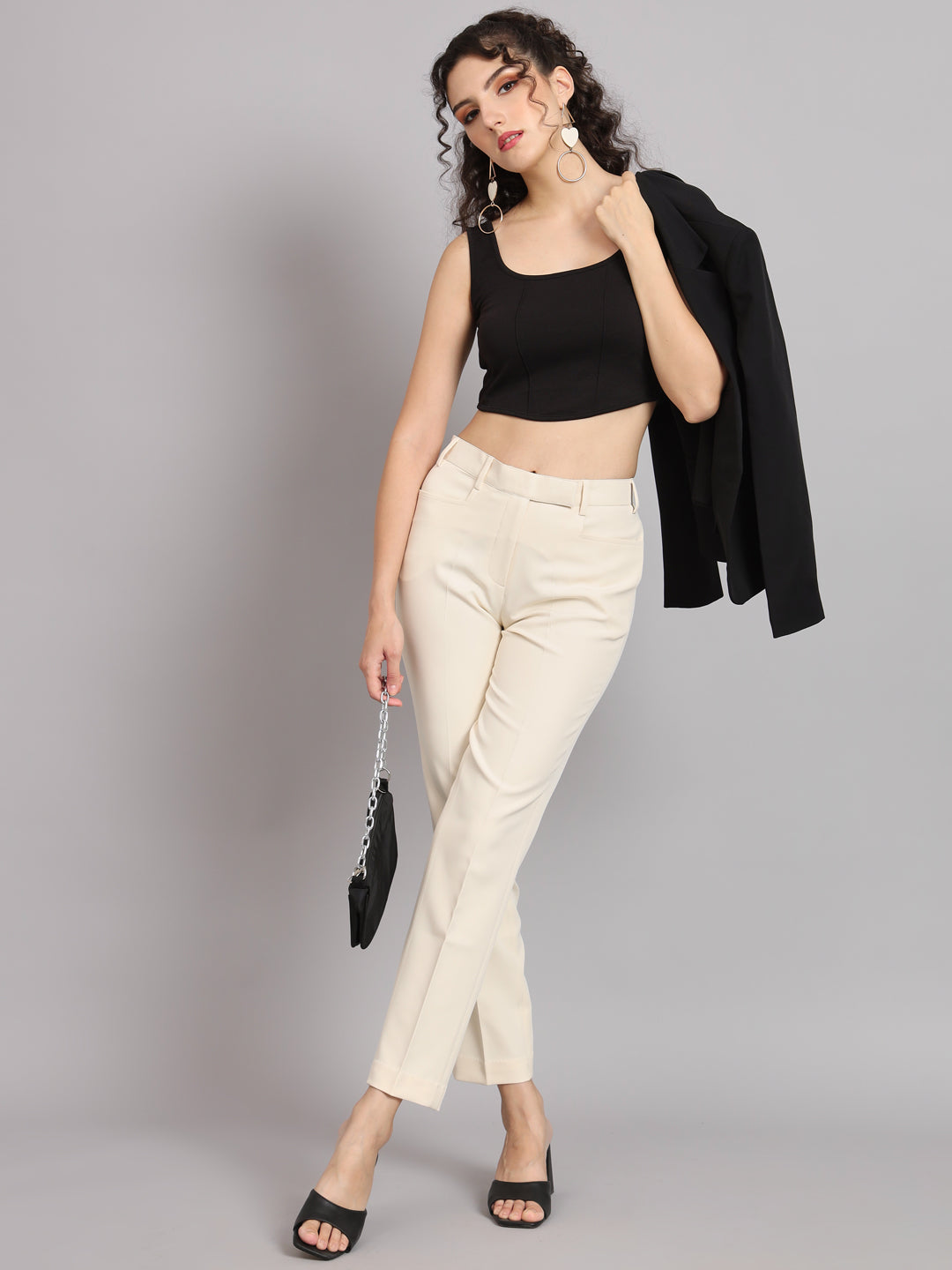 GOLDSTROMS Regular Fit Women White Trousers - Buy GOLDSTROMS Regular Fit  Women White Trousers Online at Best Prices in India