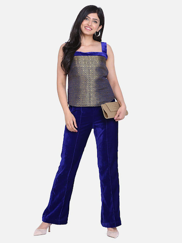 Glamorous Velvet Wide Leg Pants up to 3XL (Navy Blue) – Stylish Diva  Boutique
