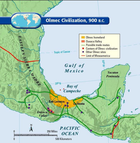 Carte civilisation Olmèque