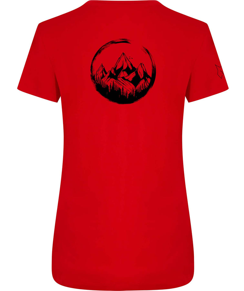 Berg im Kreis (Rückendruck) - Damen T-Shirts (Funktionsbekleidung)