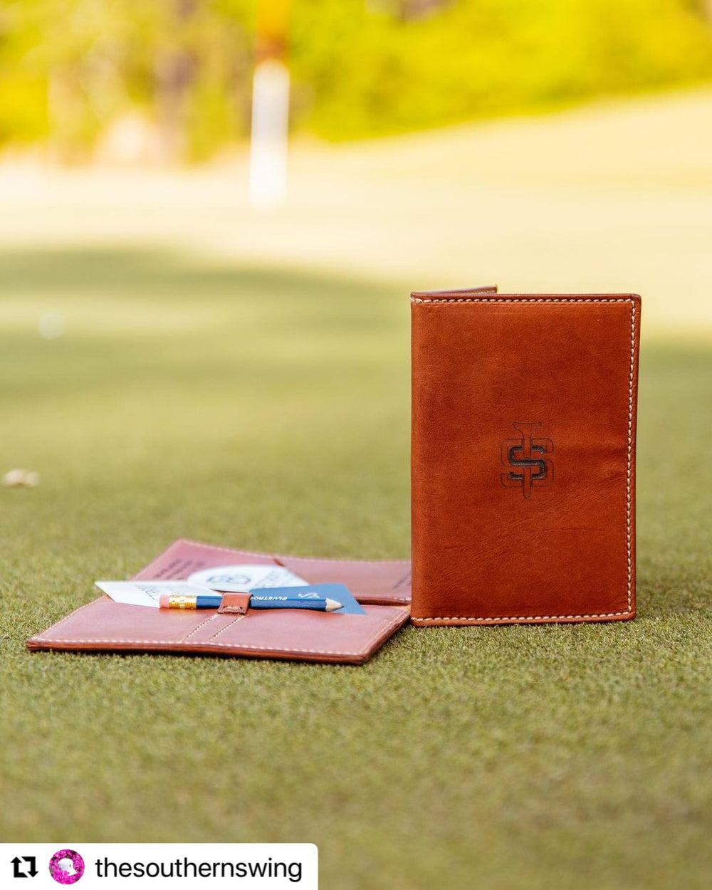 Leather Scorecard on Green