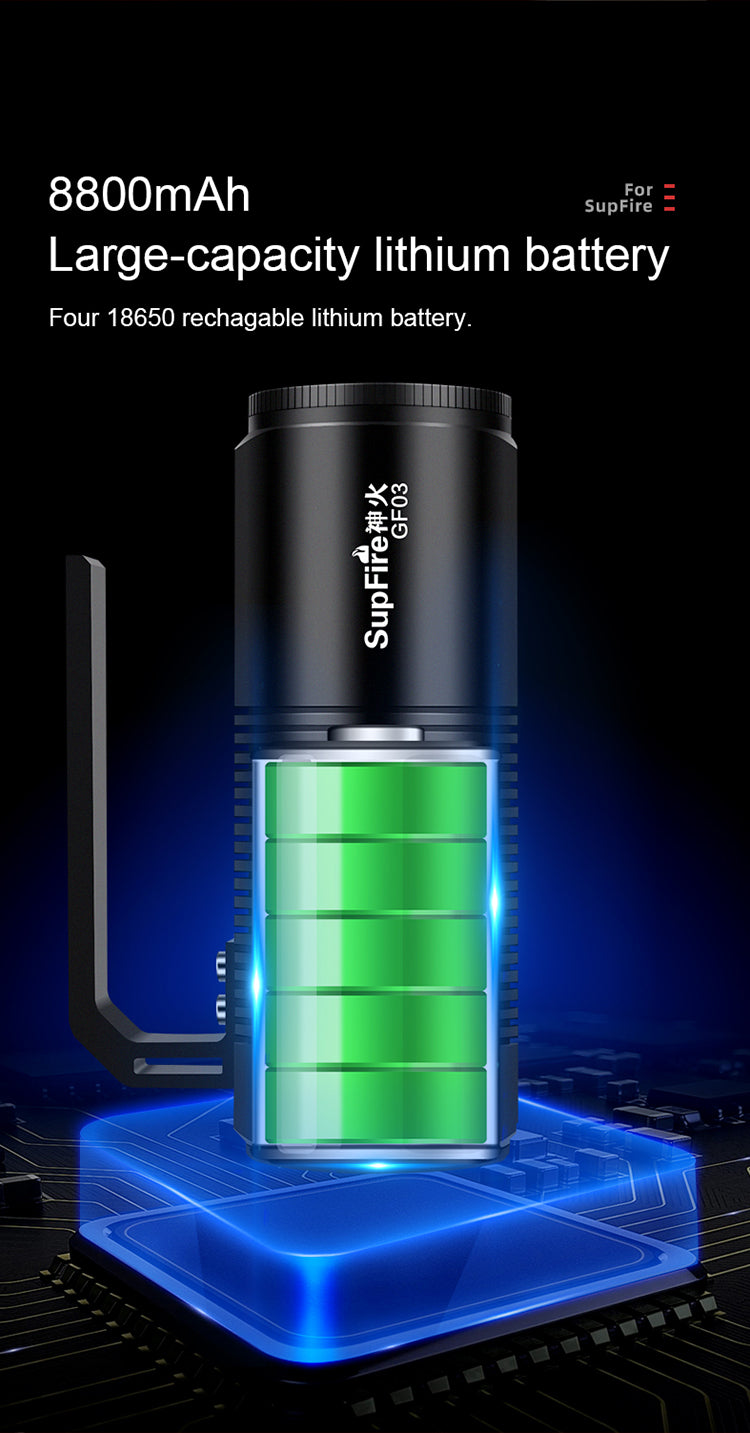 Batterie au lithium de grande capacité 8800mAh Quatre batteries au lithium rechargeables 18650.