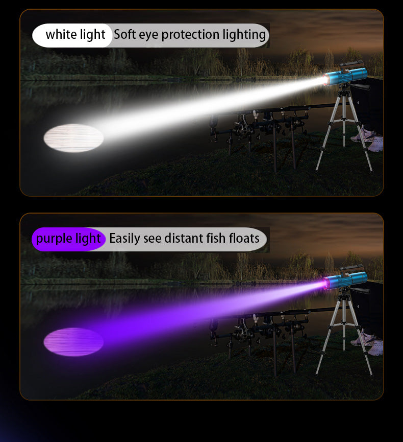 white light Soft eye protection lighting purple light Easily see distant fish floats