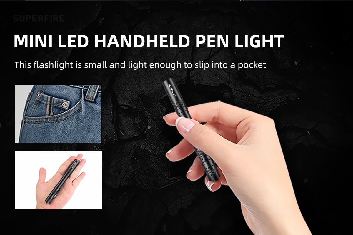 MINI LED HANDHELD PEN LIGHT This flashlight is small and light enough to slip into a pocket
