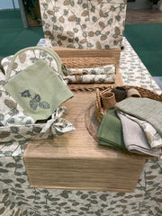 Autumn themed tablecloth and homewares at Source for the Goose interiors, Devon