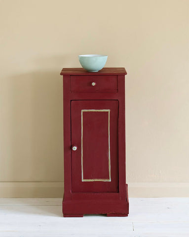 Pot Cupboard or bedside table painted in Annie Sloan Burgundy