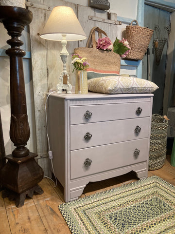 Chest of Drawers painted in Annie Sloan Chalk Paint in Paloma at Source for the Goose, Devon, UK