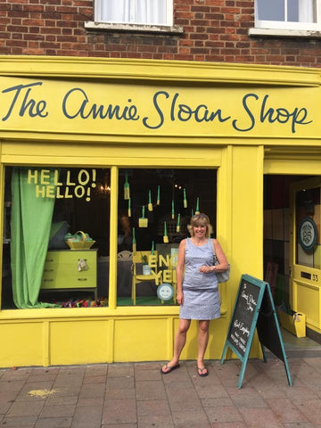 Jill Cobley owner of Source for the Goose outside Annie Sloan HQ Oxford