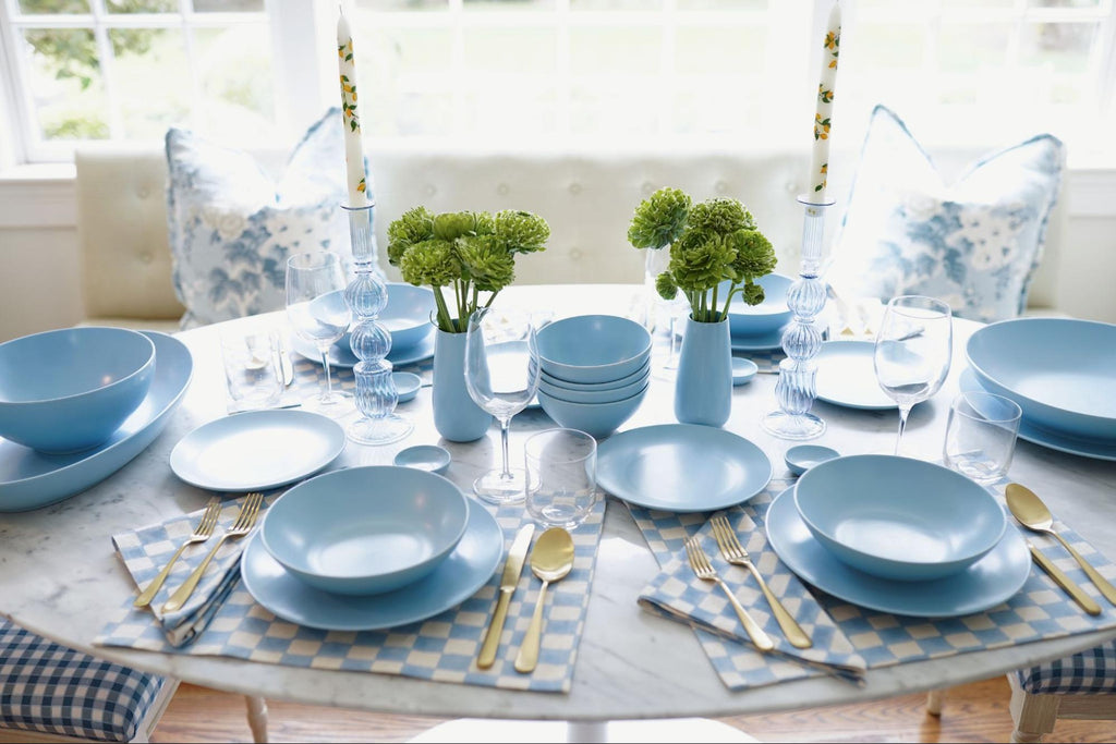 Lagoon blue ceramics set table