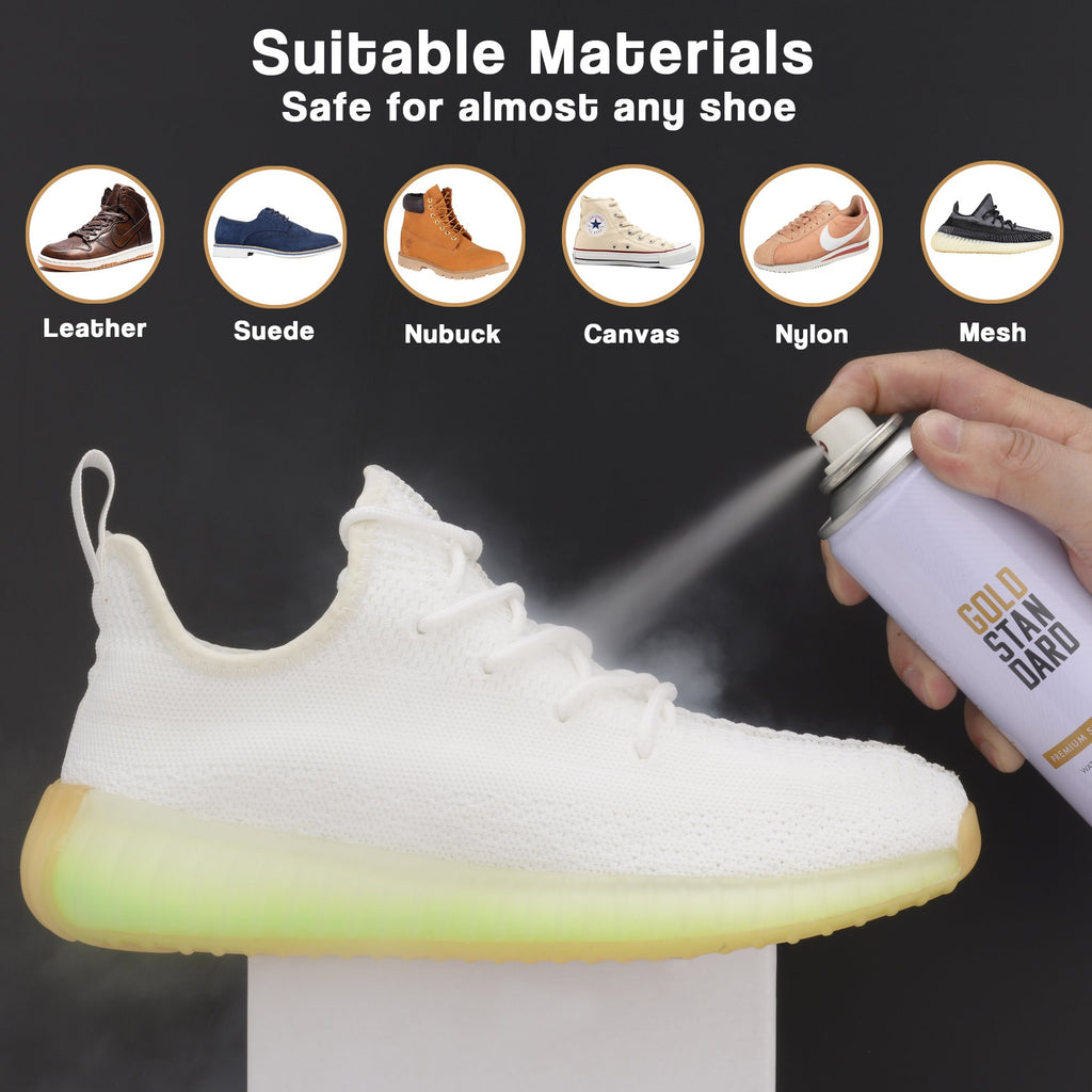 Premium Shoe Protector Spray | Sneaker Protector Spray Waterproof Formula  Repels Water & Stains | Sneakerhead Supplies by Gold Standard