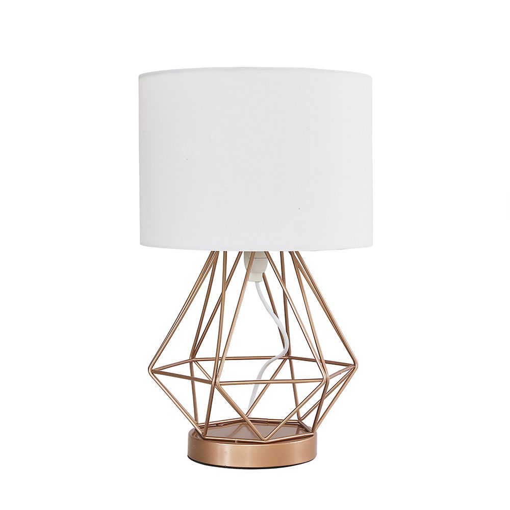 geometric white table lamp