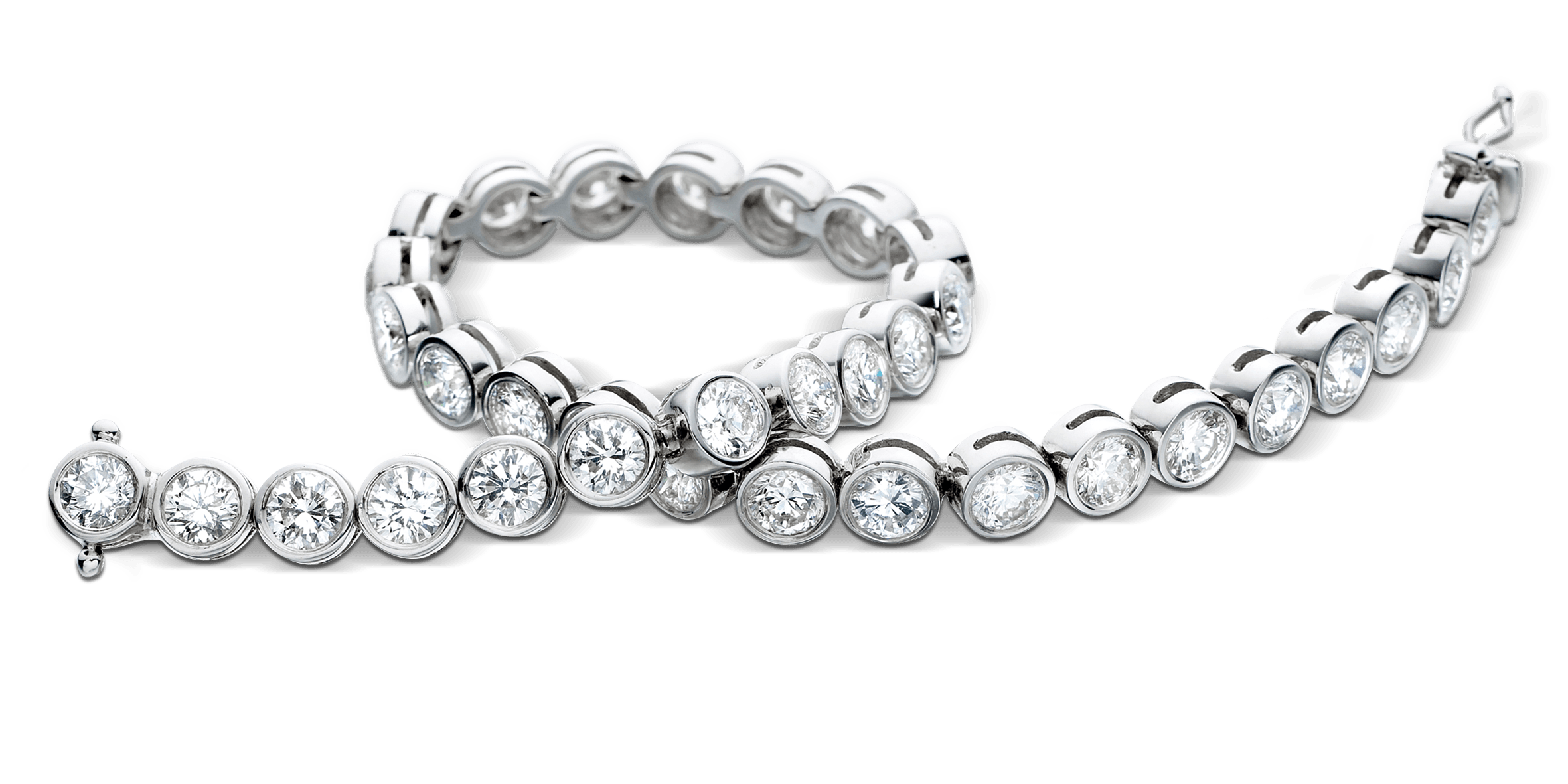 Luna 18ct White Gold Rub Over Set Diamond Bracelet