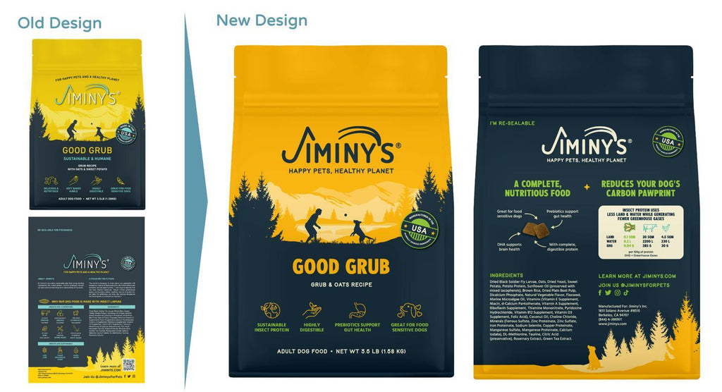 Jiminy's Good Grub new packaging