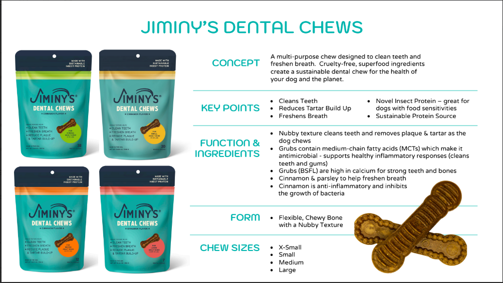jiminy's Dental Chews key points