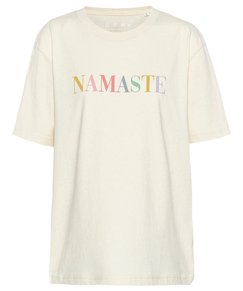 | color:white |yoga t-shirt namaste white
