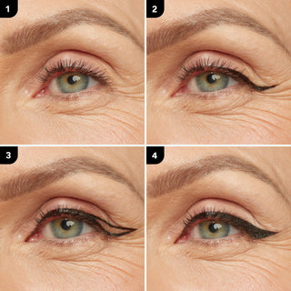 Lauren Liquid Eyeliner Gallery Step by Step Wing Chart