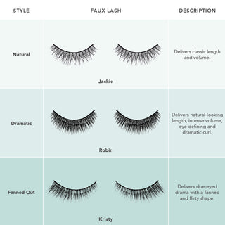 Faux Lashes Comparison Chart Gallery Image