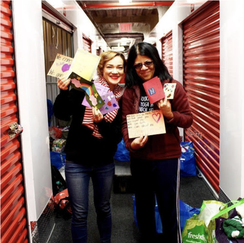 (Photo taken in 2019: The Shoebox Project volunteers getting ready to distribute gift-filled shoeboxes in New York City.) 