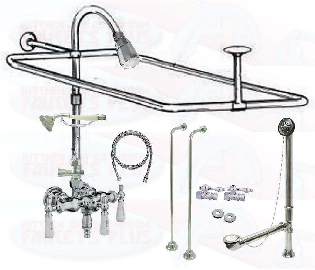 Clawfoot tub sale shower faucet combo