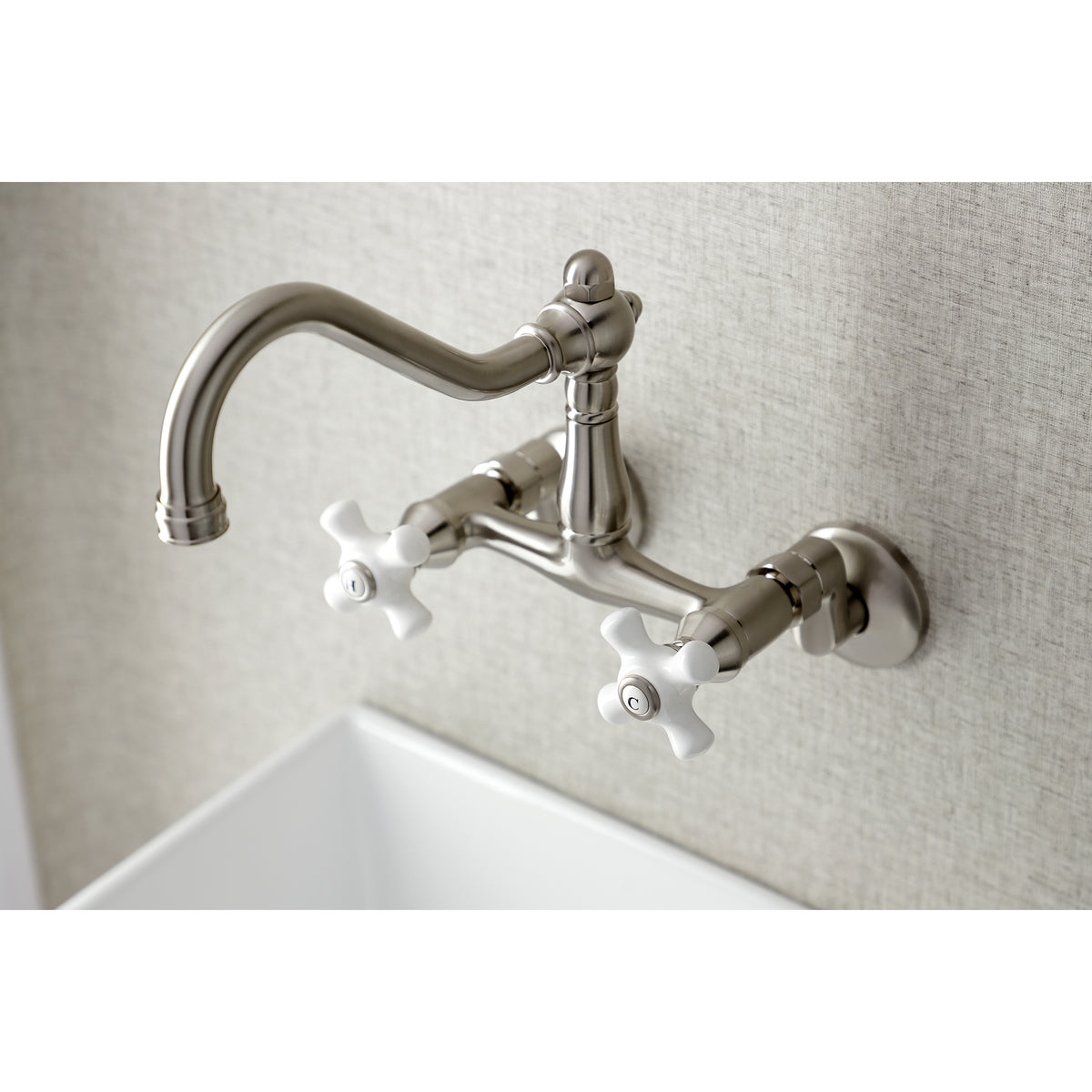 Kingston Brass Essex Wall Mount 8 Center Vessel Sink Faucet — DirectSinks