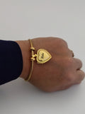 Personalisiertes Foto-Armband Armreif Herz-Anhänger elastisch Edelstahl mit Gravur