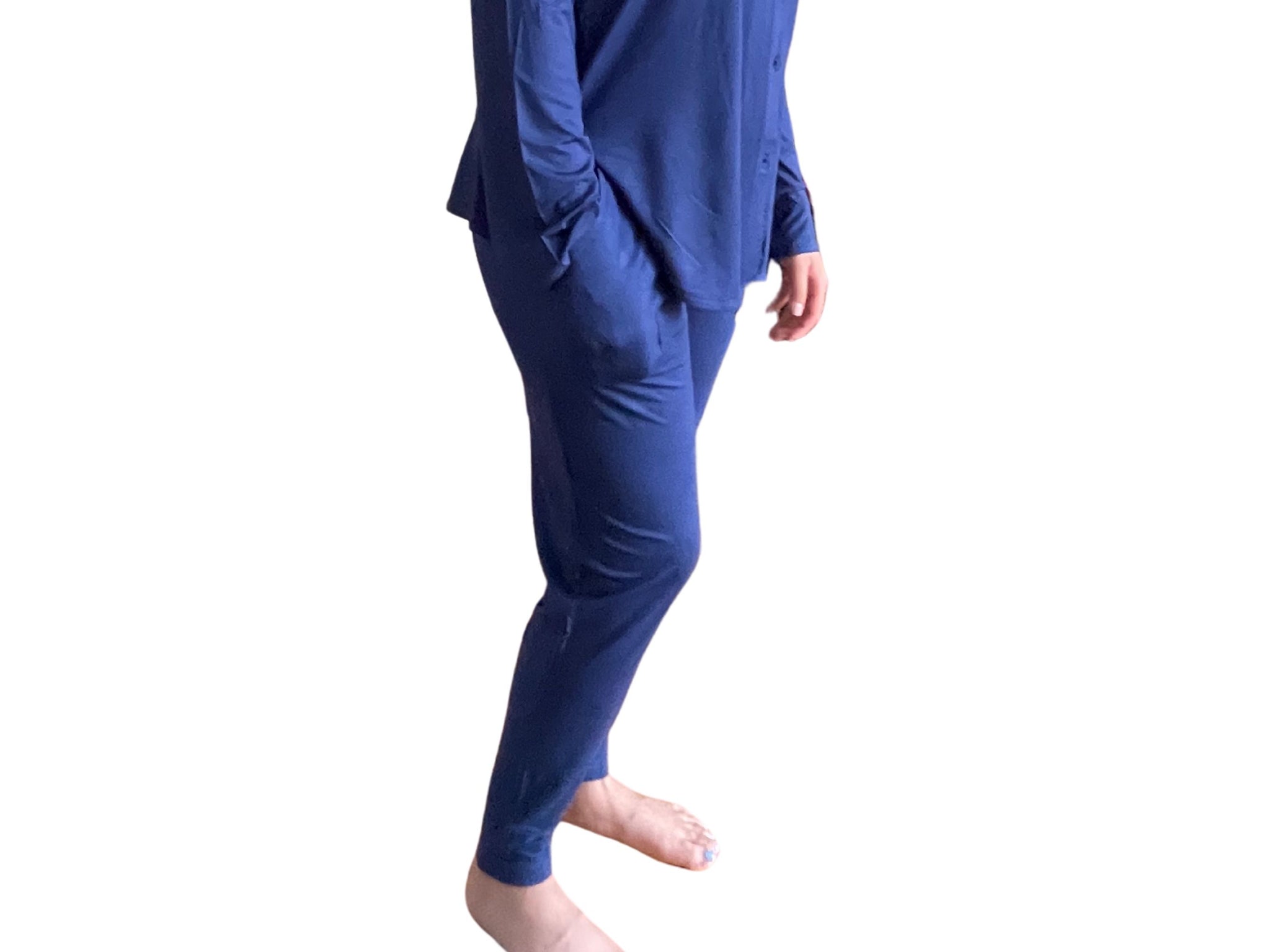 V.R. Blue Flexi Thermal Winter Inner Wear Top & Pajama Combo Set