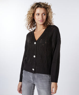 Pointelle Knit Cardigan