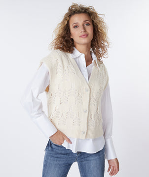 Pointelle Knit Sweater Vest