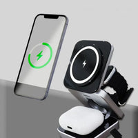 Wireless Charging Station for iPhone, Apple Watch and AirPods, 3-in-1 Charging Stand, Metal Design - Trend Dealers