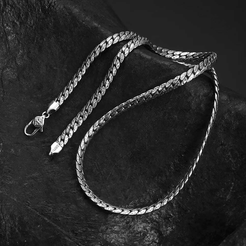 925 Sterling Silver Retro Thick Chain Necklace for Men - Vasto – RONATELLI