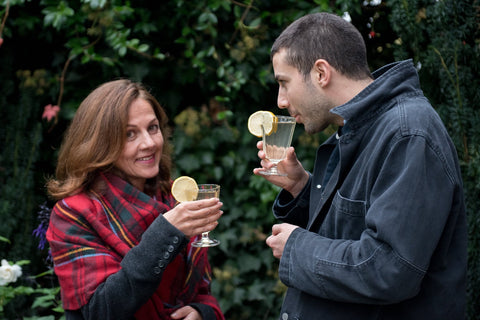 Nicola and Matt with Beeble Hot Toddy Cocktail