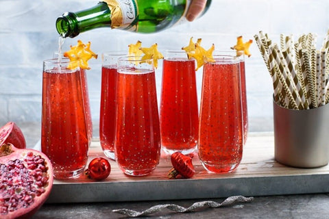 Pomegranate champagne cocktail