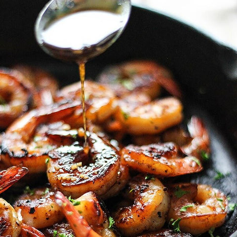 Honey roasted shrimps