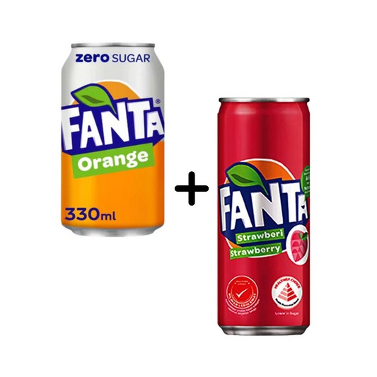 Fanta Strawberry Flavour Cold Drink Can, 320ml + Fanta Grape Flavour C 